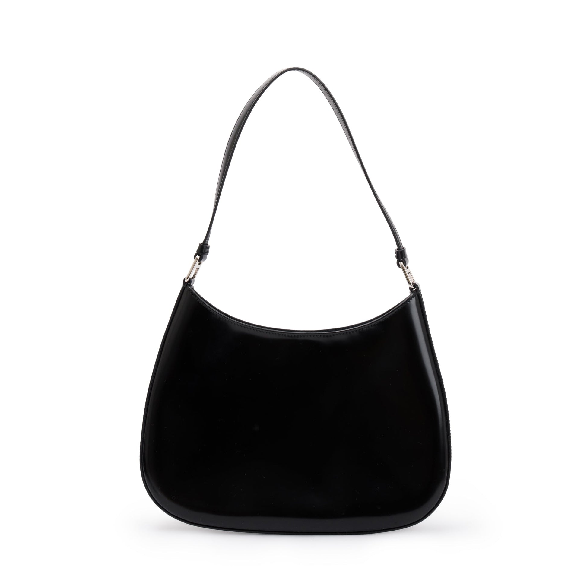 Prada 2021 Black Spazzolato Leather Cleo Bag