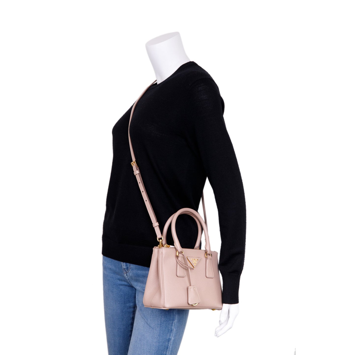 Prada 2021 Mini Saffiano Lux Galleria Double Zip Tote