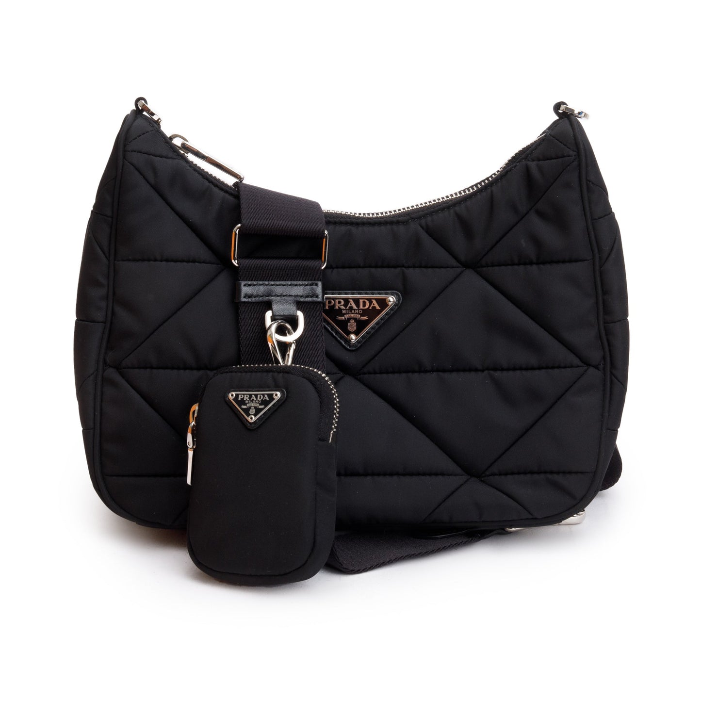 Prada 2022 Black Padded Re-Nylon Shoulder Bag