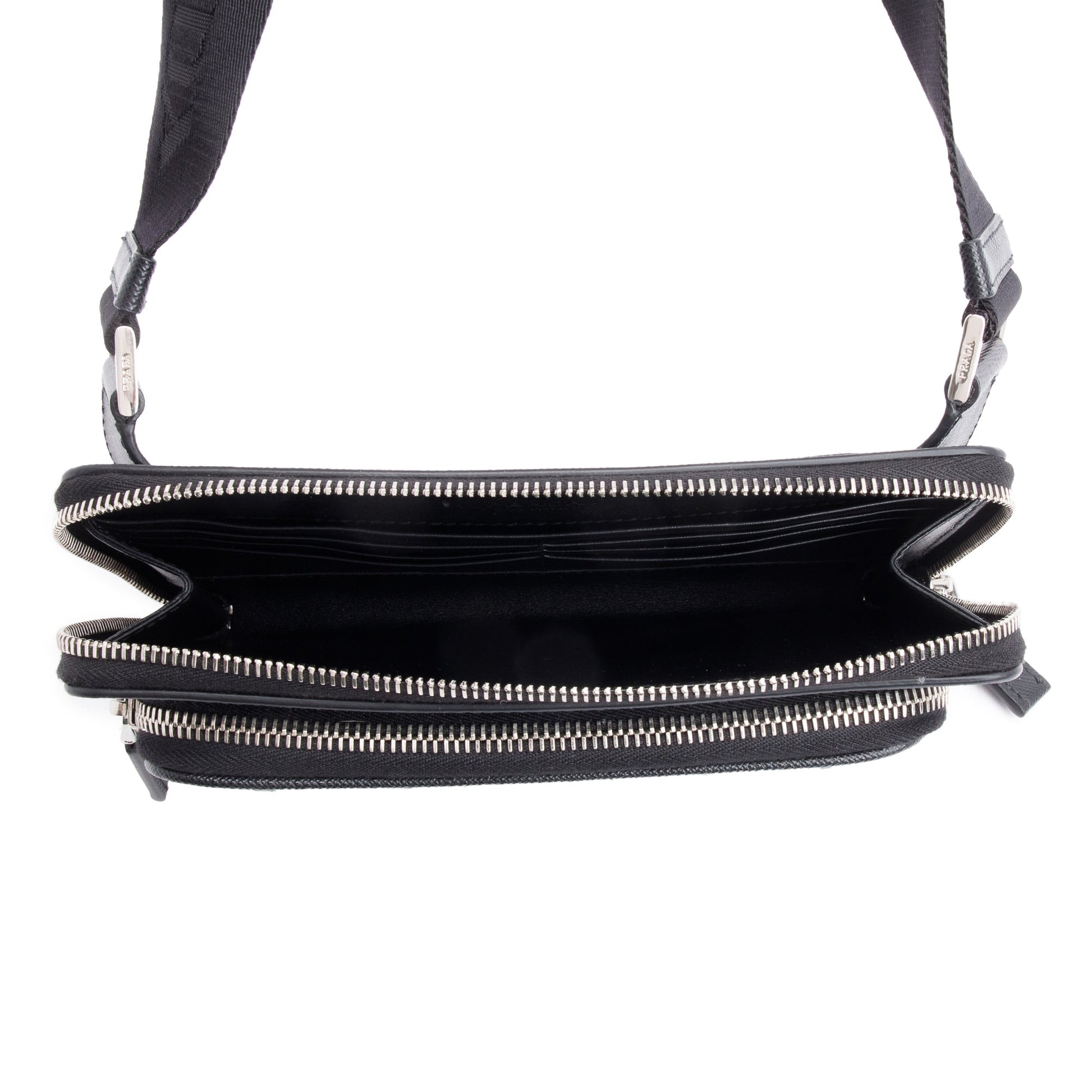Prada 2022 Black Saffiano Travel Leather Belt Bag