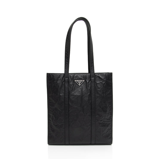 Prada Antique Nappa Leather Small Shopping Tote (SHF-NTTczZ)