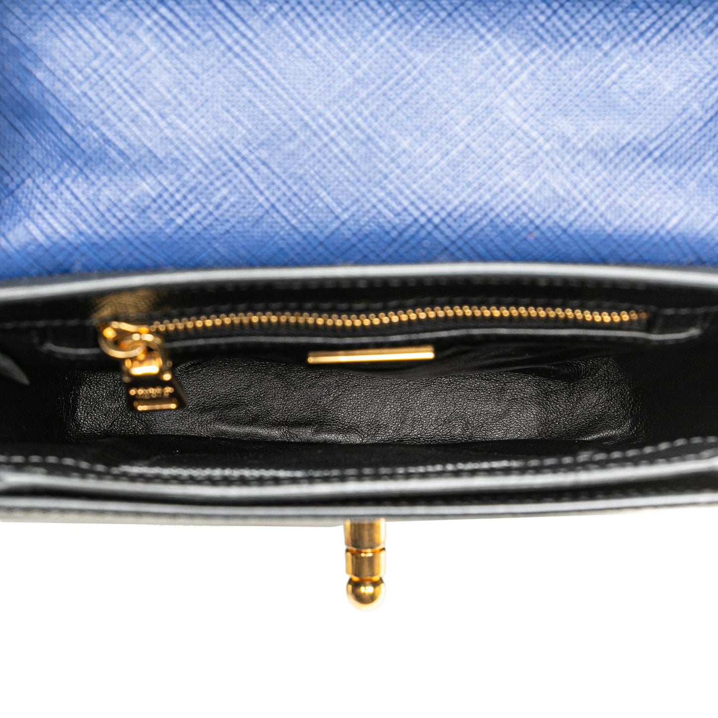 Prada Bicolor Saffiano Cuir Flap Crossbody