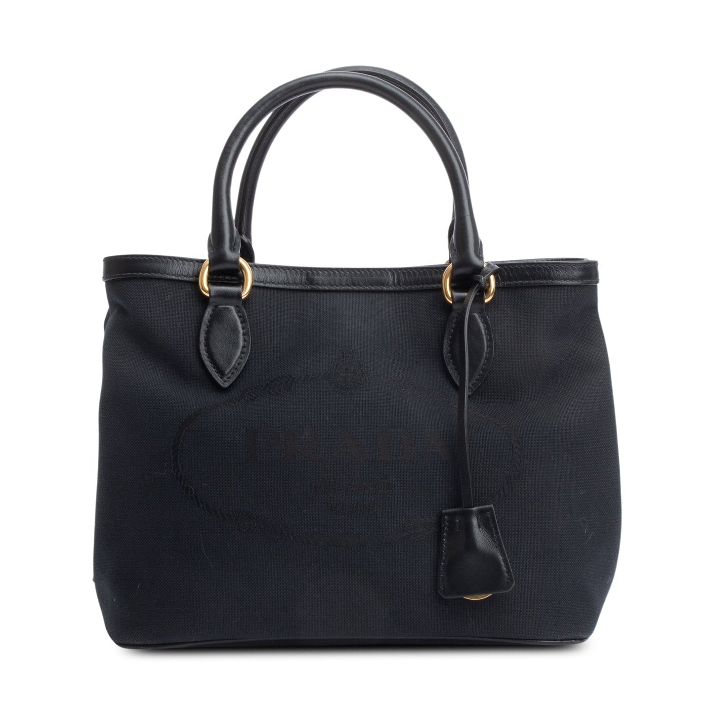 Prada Black Jacquard Logo Tote