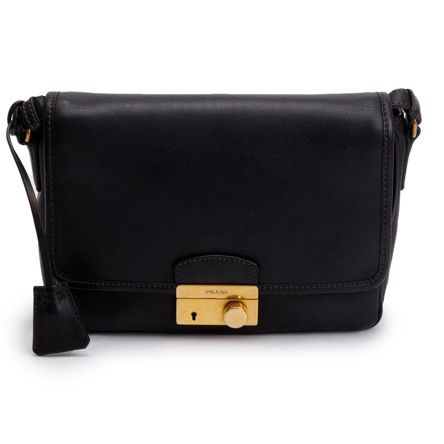 Prada Black Nappa Leather Sound Crossbody Bag