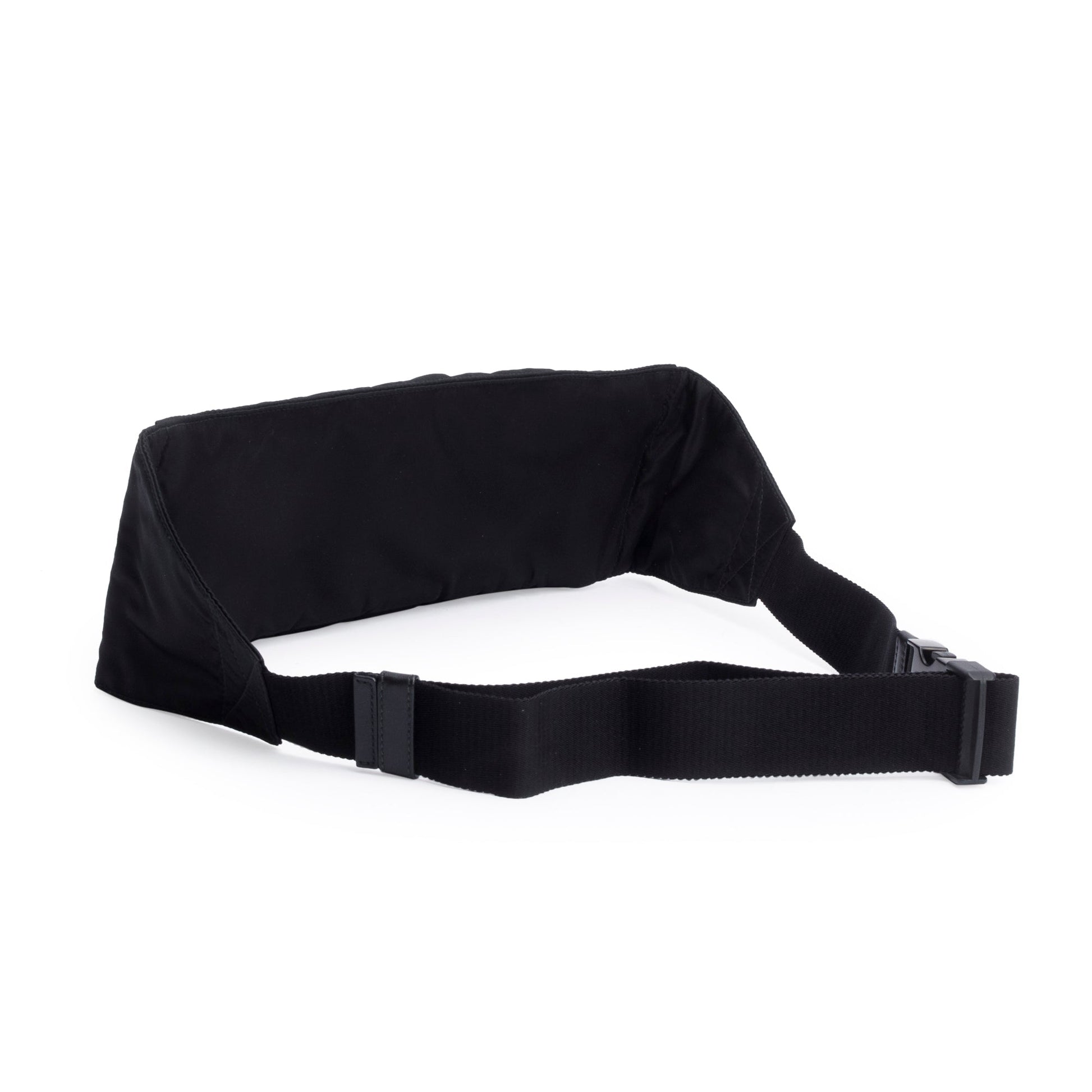 Prada Black Nappa Tessuto Nylon Stripe Montagne Belt Bag