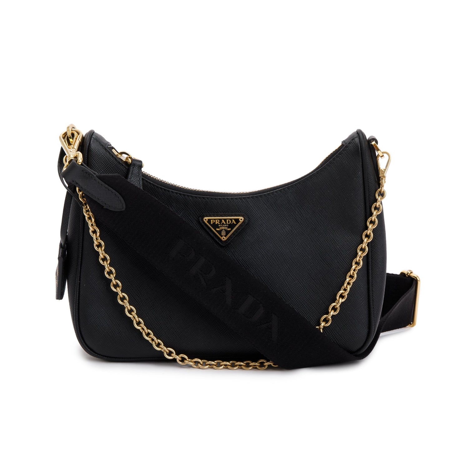 Prada Black Saffiano Leather Re-Edition 2005 Shoulder Bag