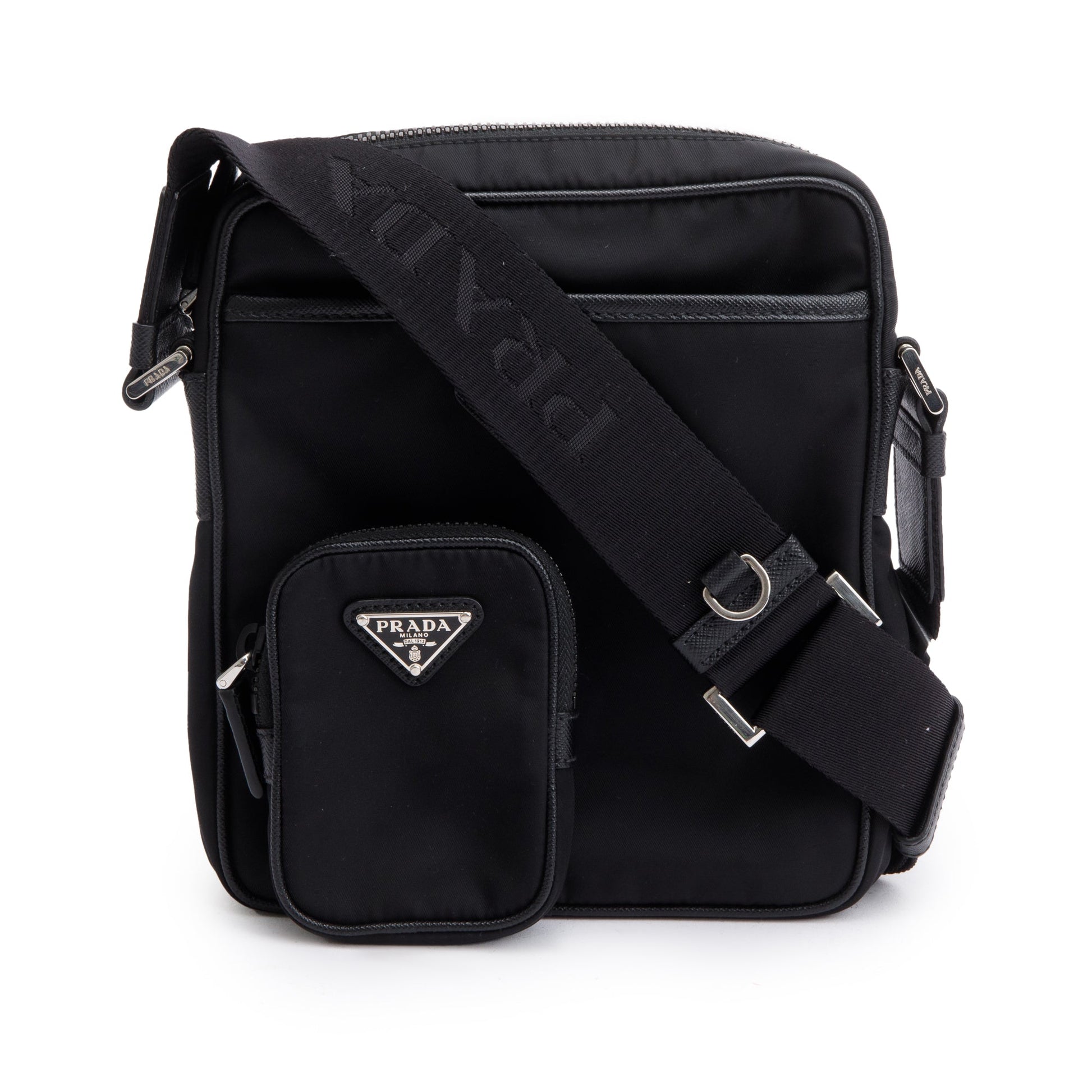 Prada Black Saffiano Re-Nylon Crossbody Bag