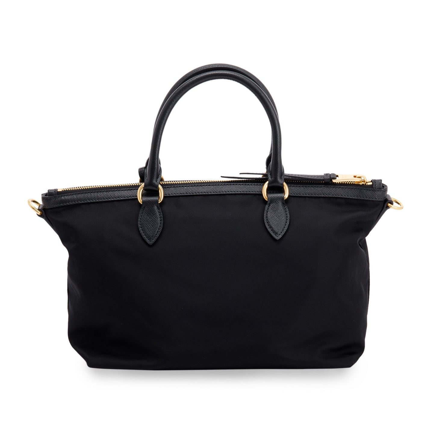 Prada Black Saffiano-Trimmed Tote