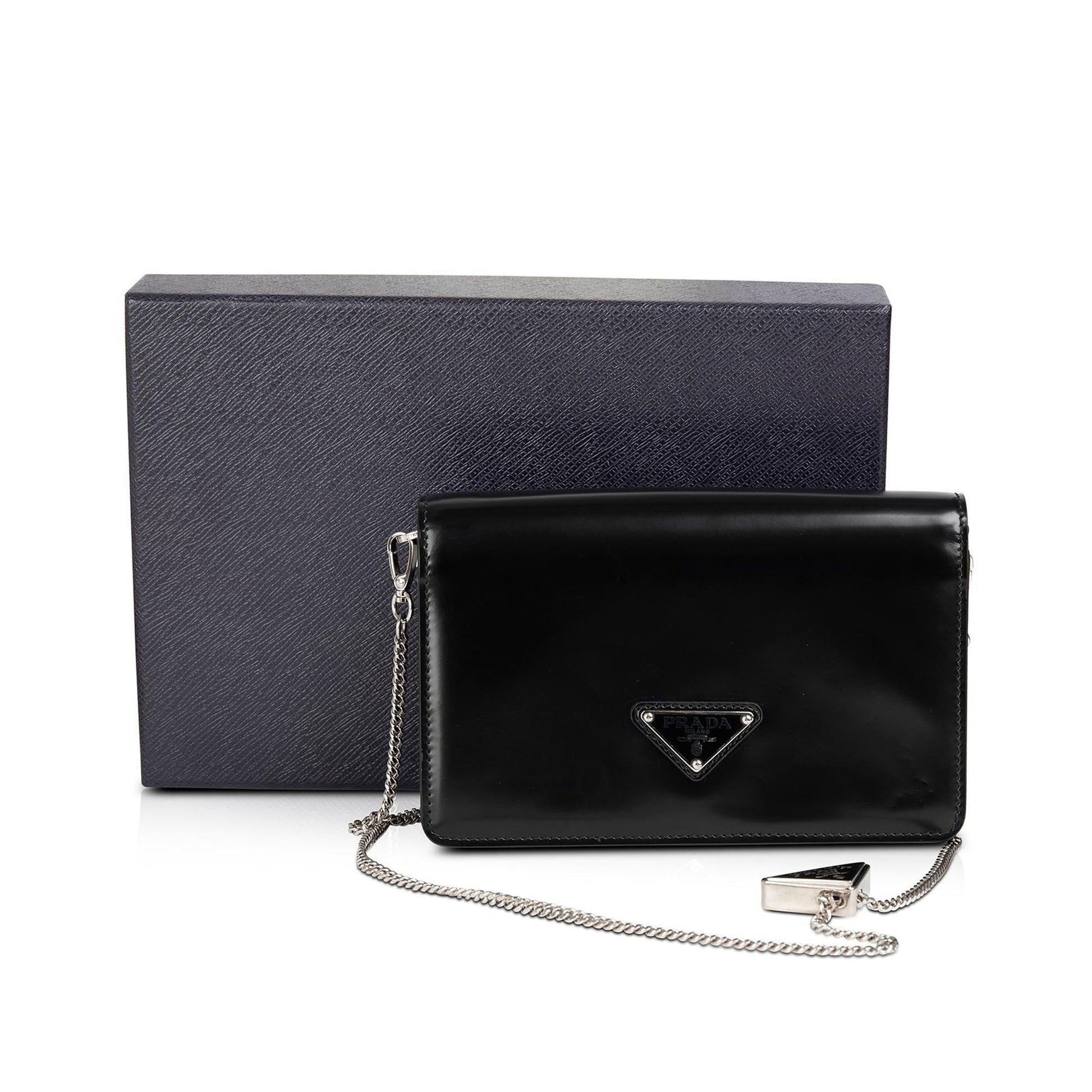 Prada Black Spazzolato Leather Shoulder Bag