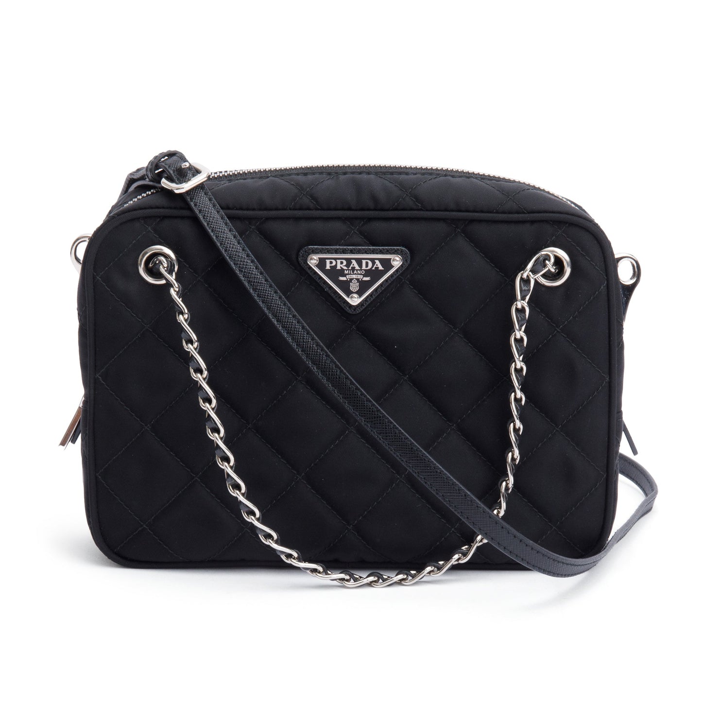 Prada Black Tessuto Nylon Impunture Camera Bag