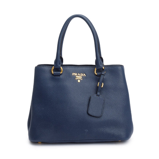 Prada Blue Vitello Daino Medium Galleria Tote