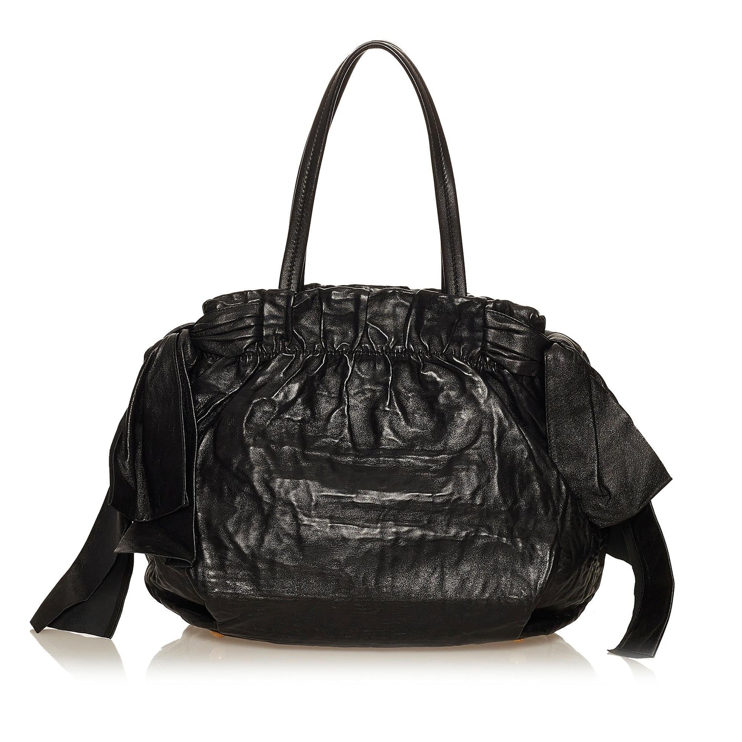 Prada Bow Lambskin Leather Shoulder Bag (SHG-29520)