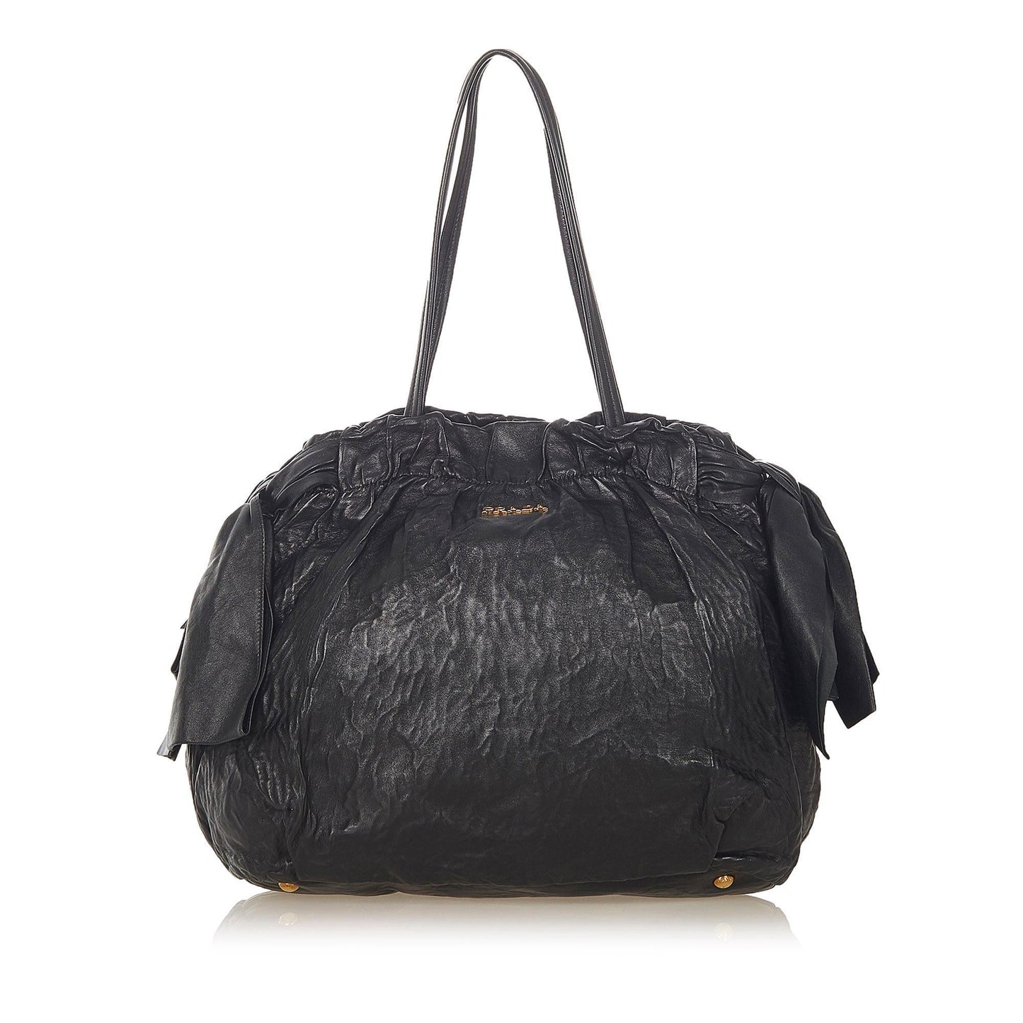 Prada Bow Lambskin Leather Tote Bag ( )