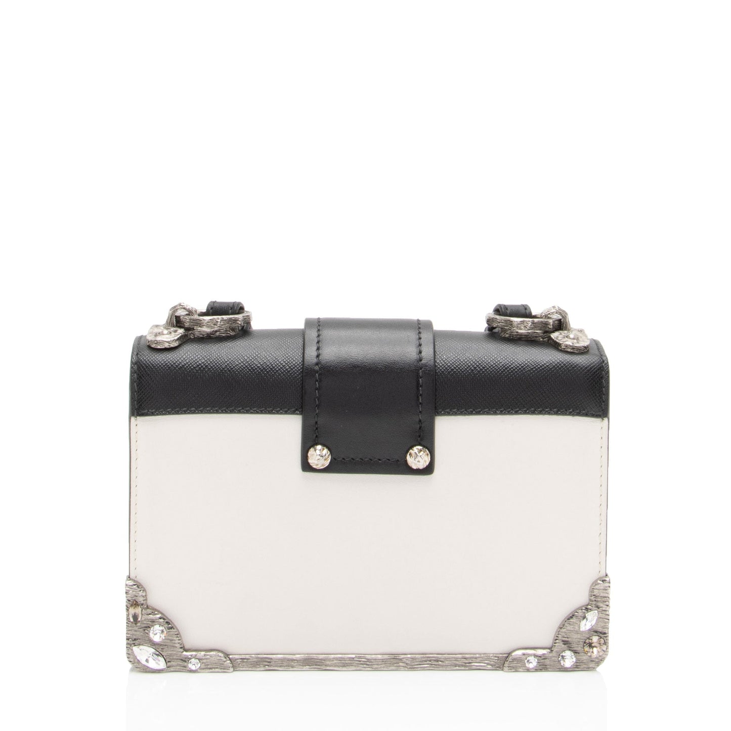 Prada Calfskin Crystal Cahier Shoulder Bag (SHF-Hlddcz)