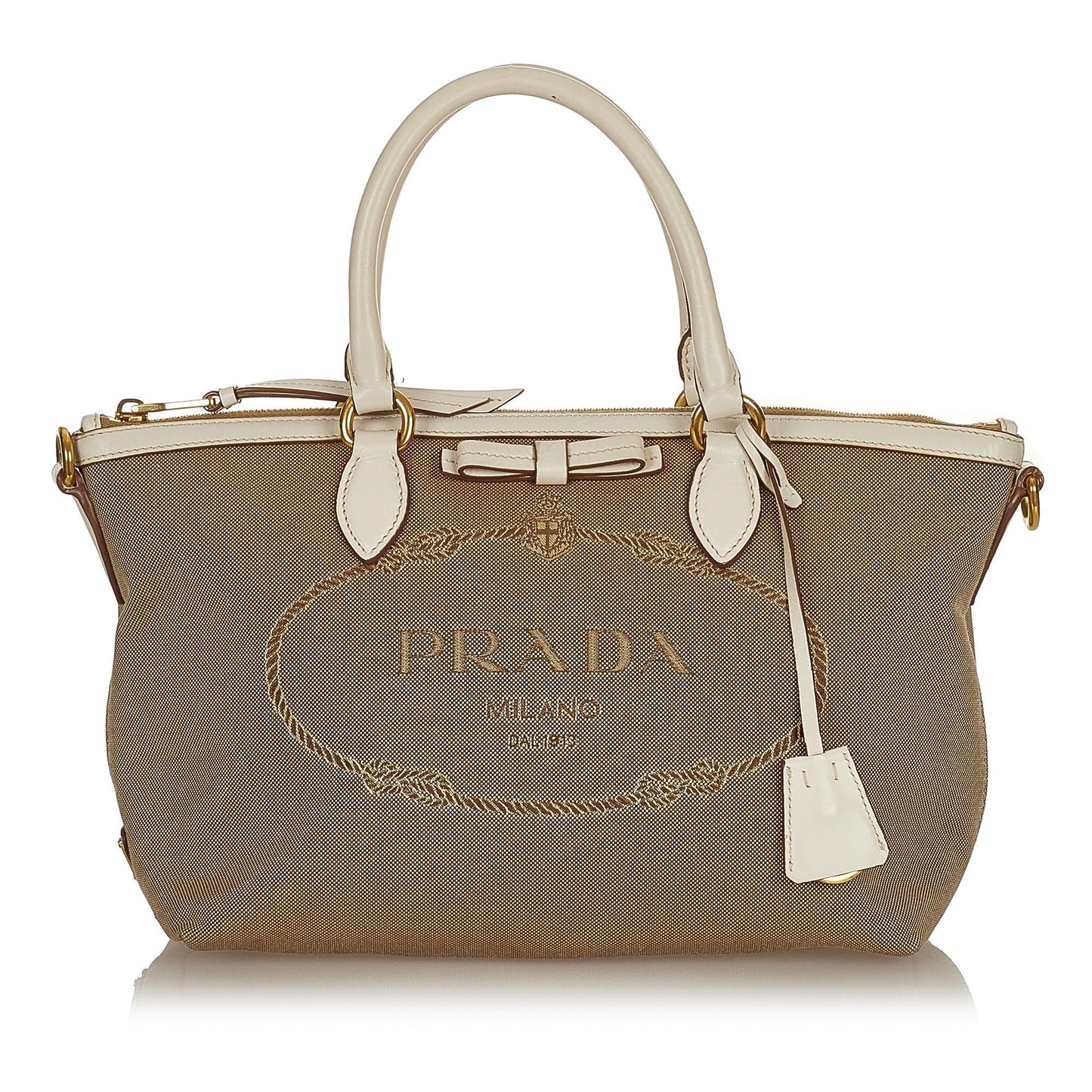 Prada Canapa Logo Canvas Satchel (SHG-27085)