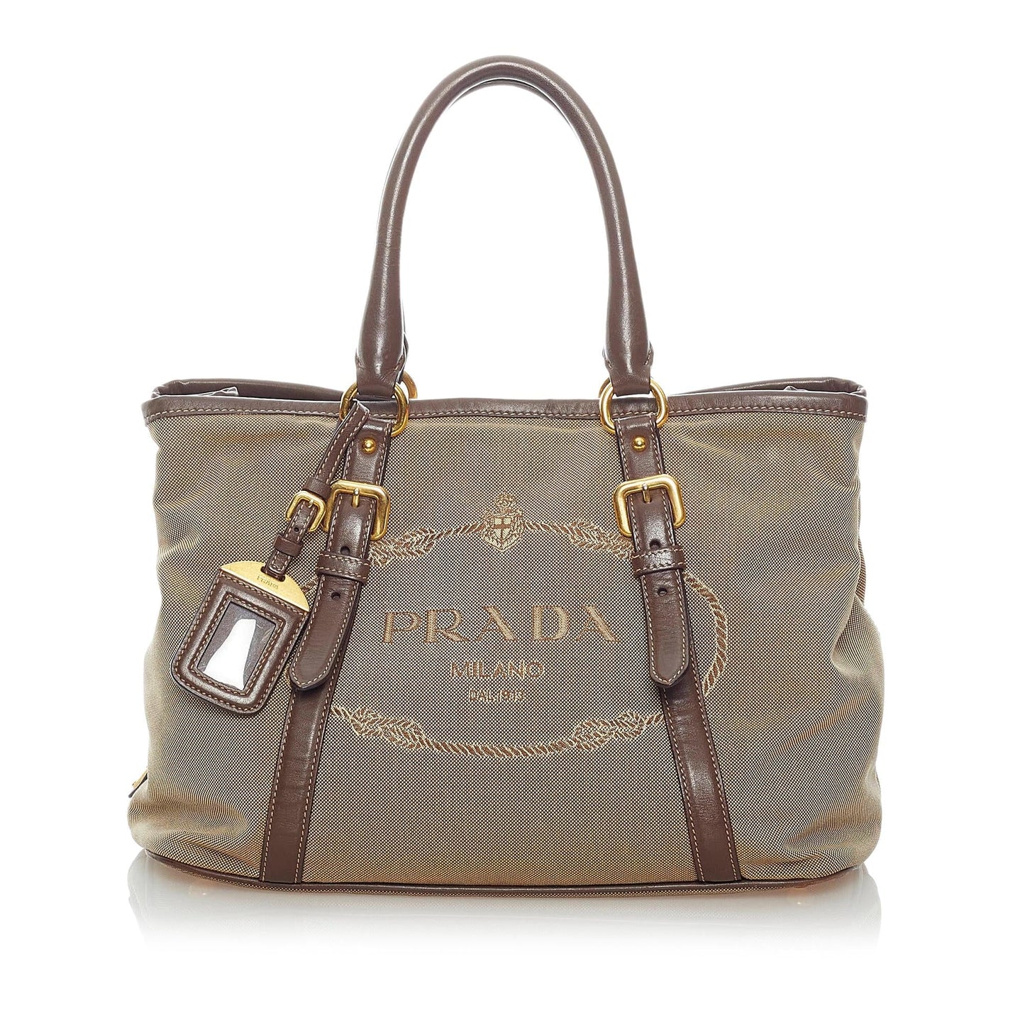 Prada Canapa Logo Canvas Satchel (SHG-34122)