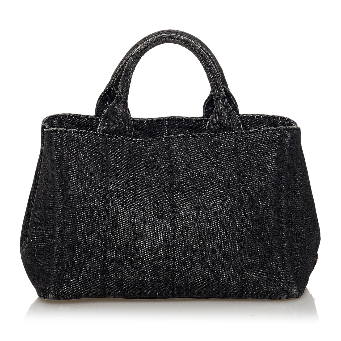Prada Canapa Logo Denim Satchel (SHG-30089)