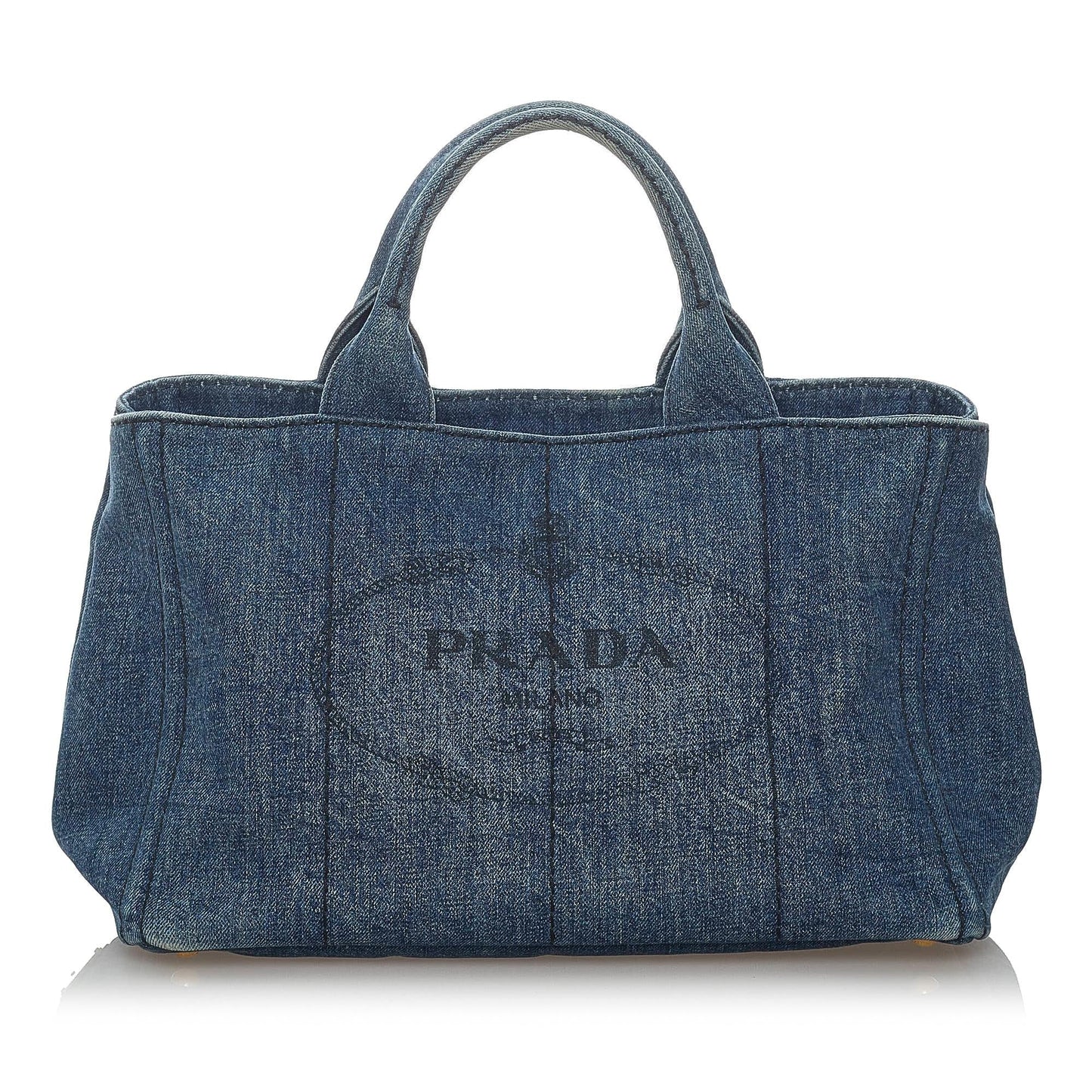 Prada Canapa Logo Denim Satchel (SHG-30503)