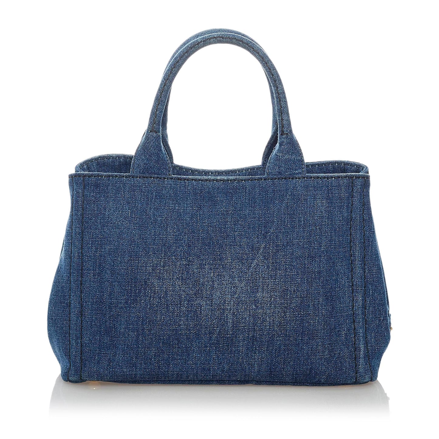 Prada Canapa Logo Denim Tote (SHG-30696)