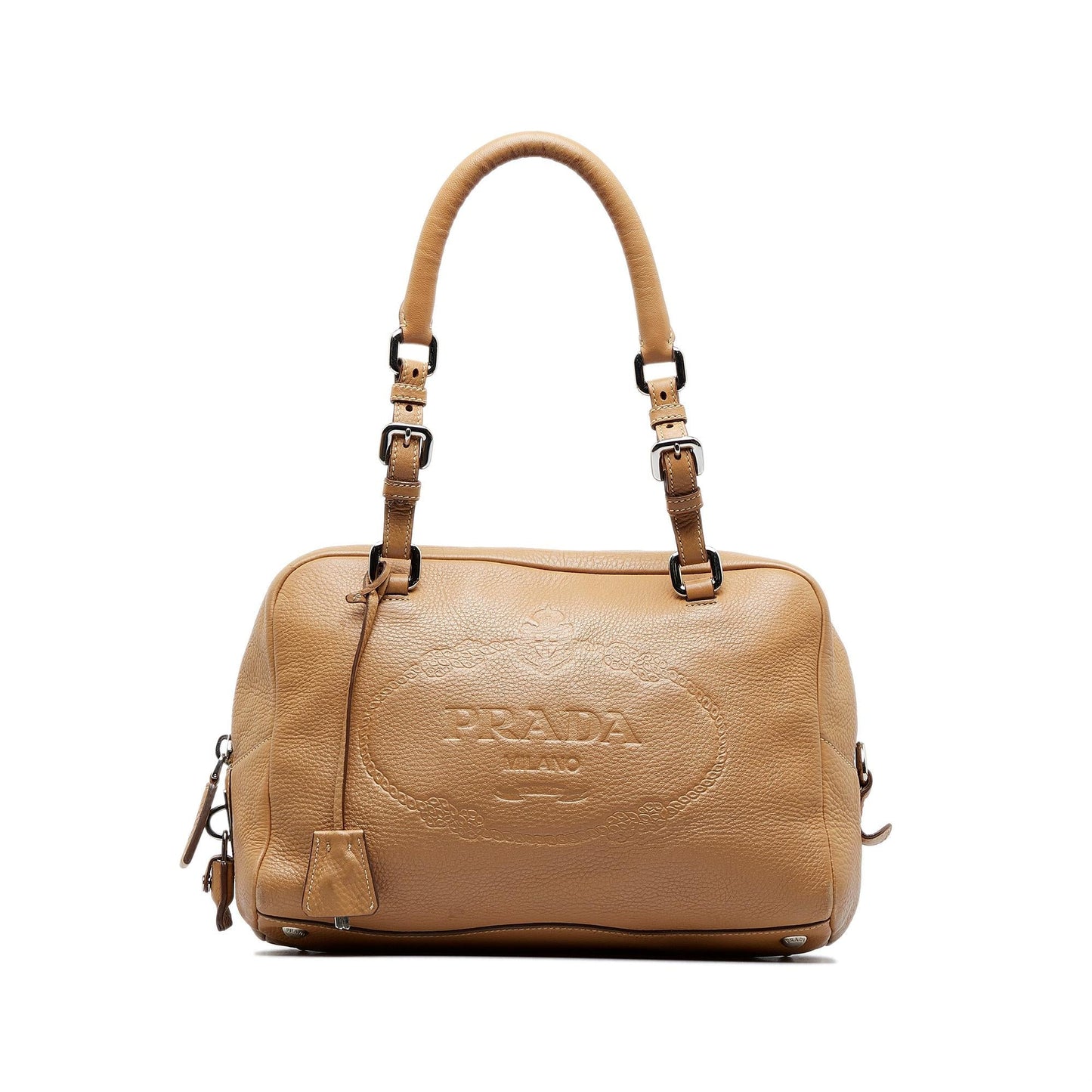 Prada Canapa Logo Vitello Daino Shoulder Bag (SHG-FKqHYc)