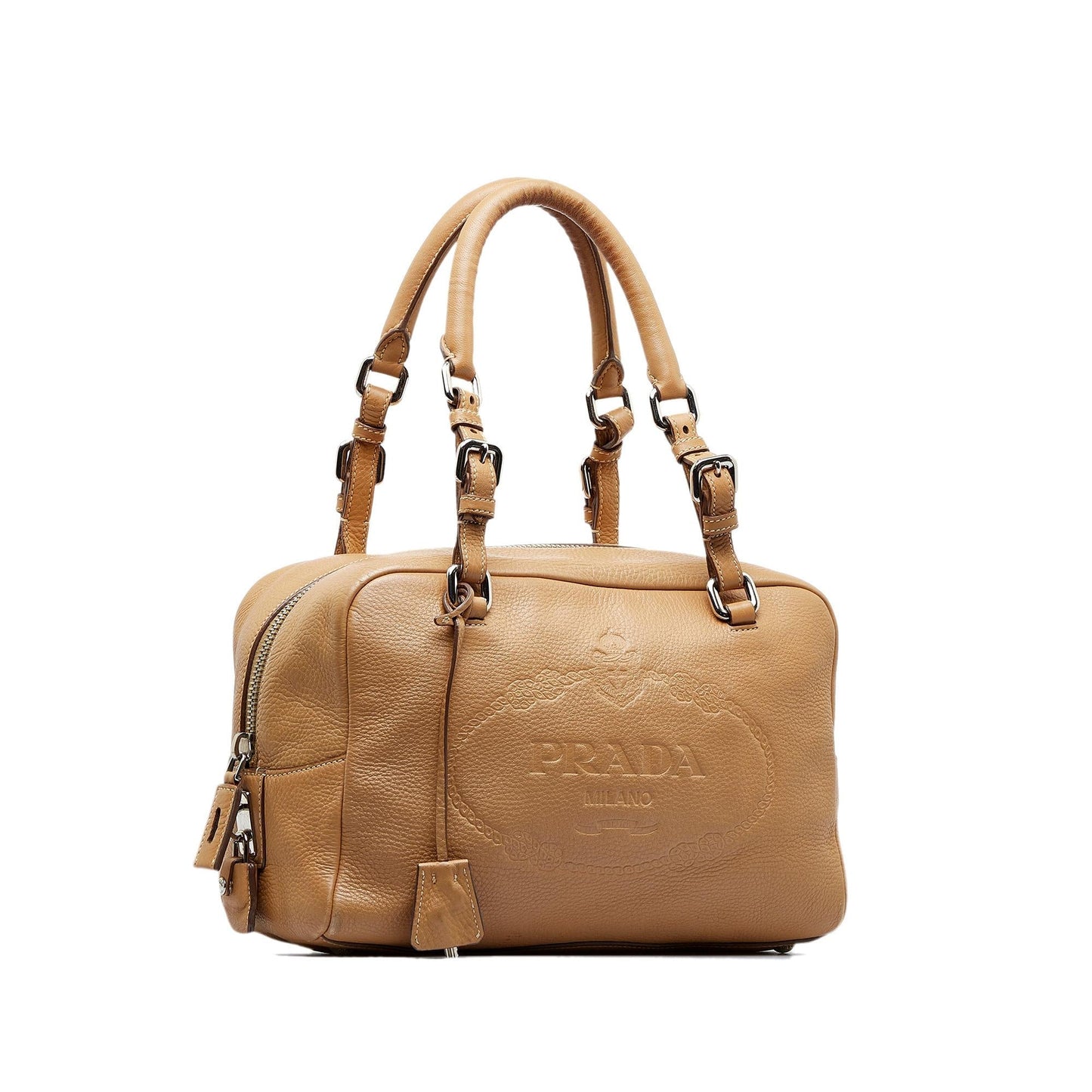 Prada Canapa Logo Vitello Daino Shoulder Bag (SHG-FKqHYc)