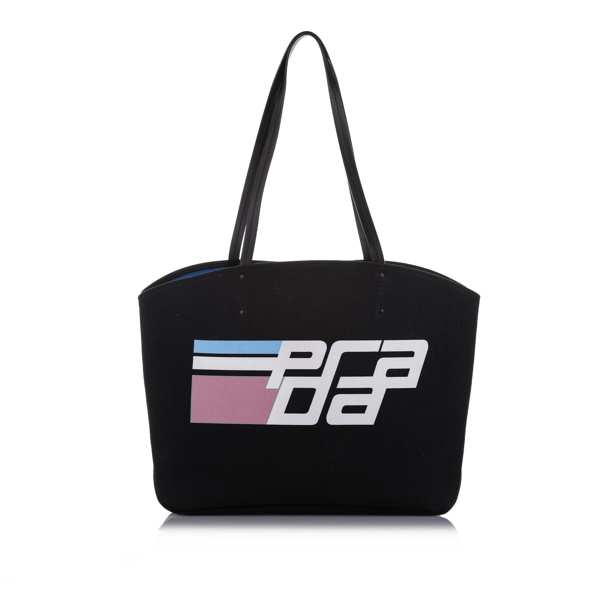 Prada Canapa Racing Logo Shopping Canvas Tote ( )