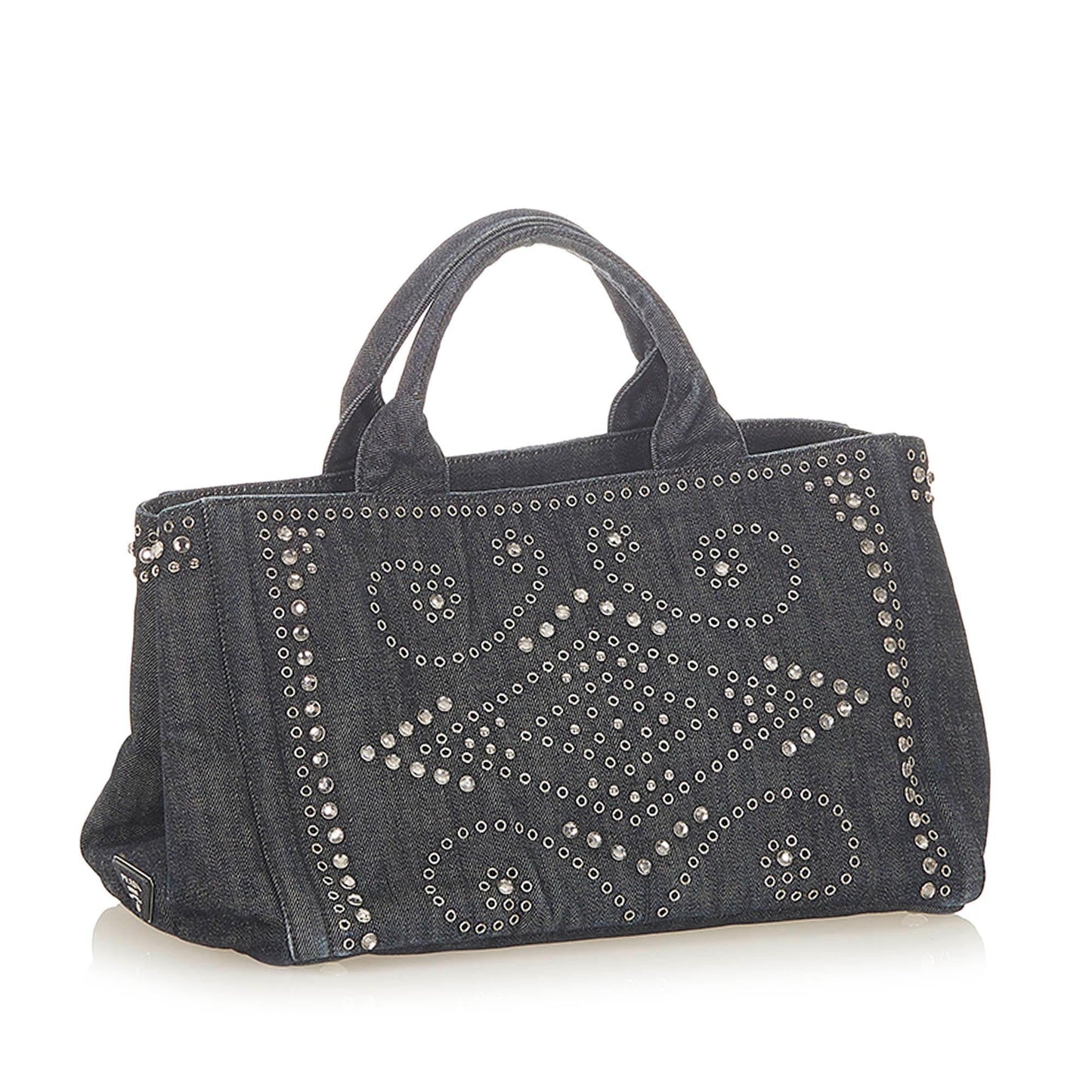 Prada Canapa Studded Tote Bag ( )