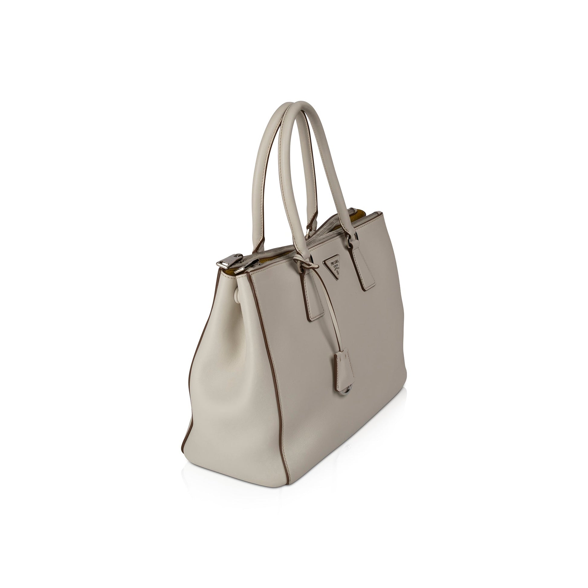Prada City Calf Double Zip Galleria Tote