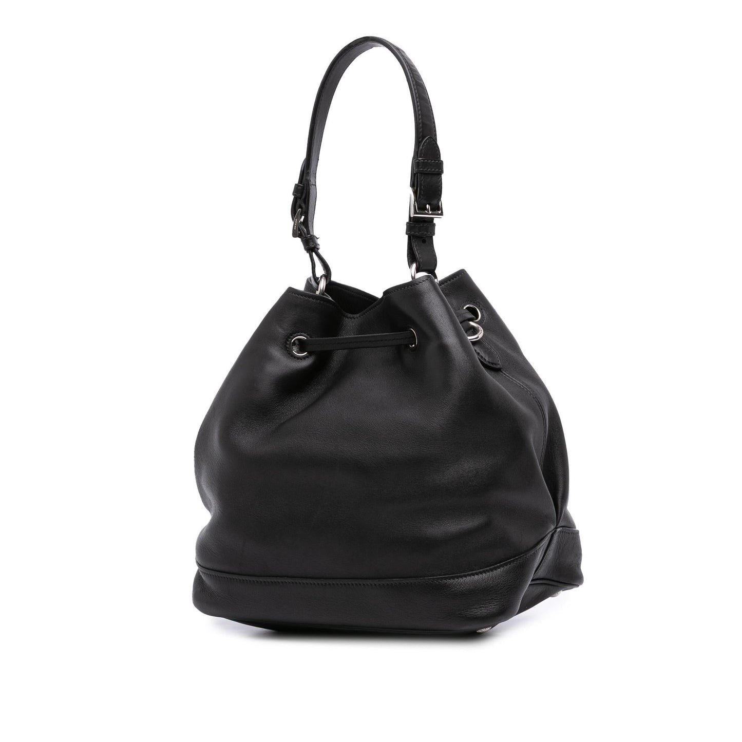 Prada City Calf Drawstring Bucket Bag