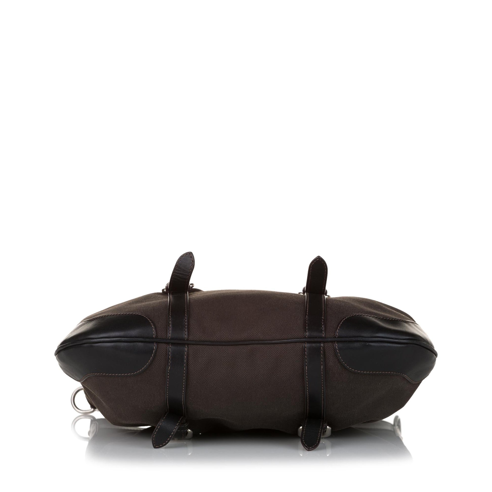 Prada Convertible Belted Canvas Satchel (SHG-37587)