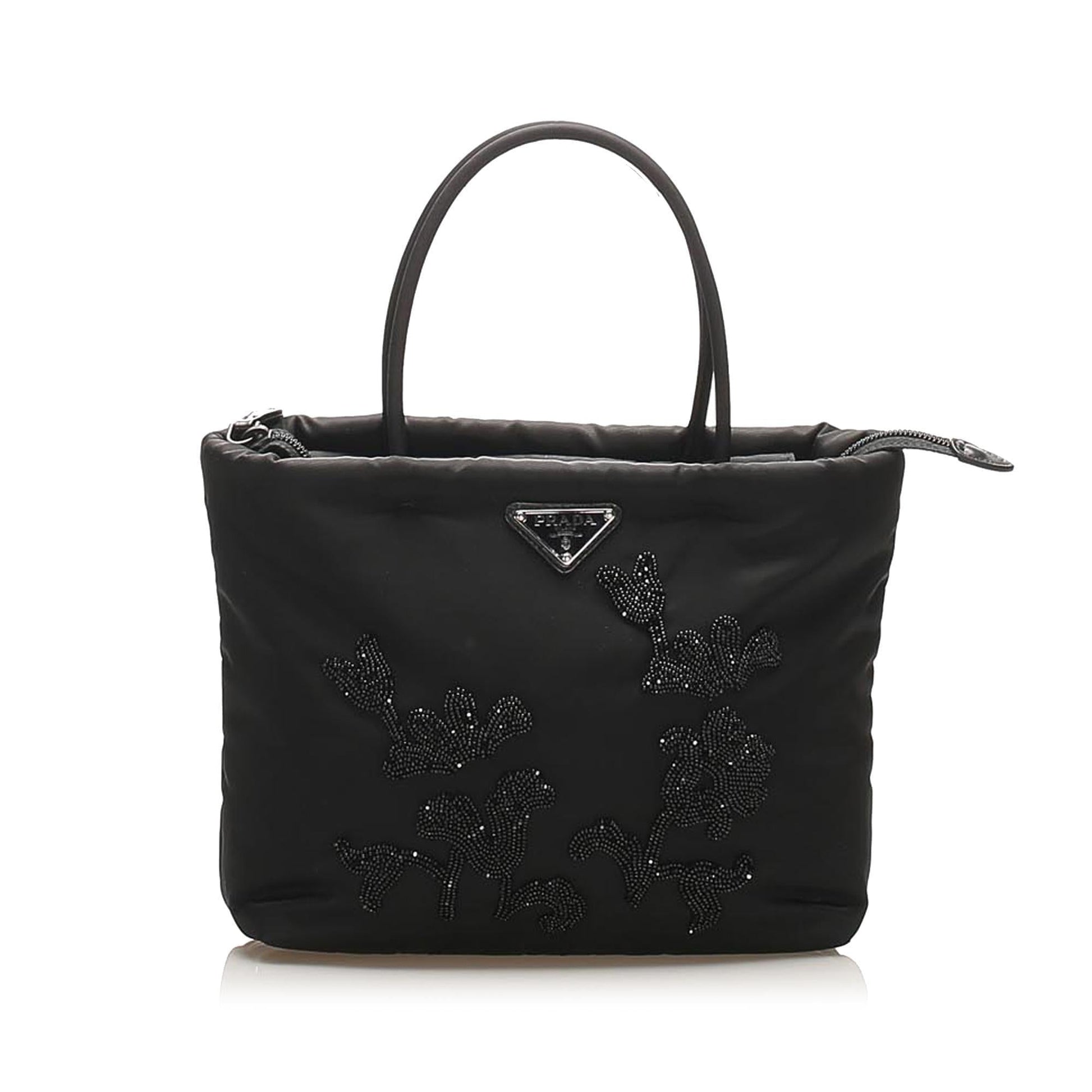 Prada Embroidered Tessuto Tote Bag ( )
