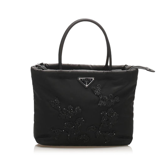 Prada Embroidered Tessuto Tote Bag ( )