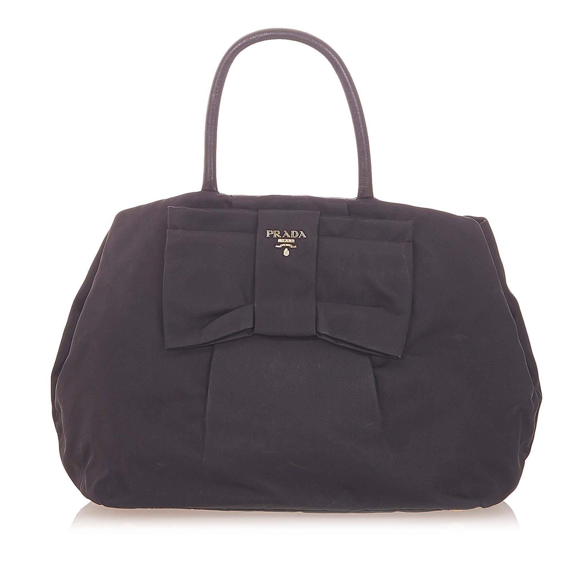 Prada Fiocco Bow Tessuto Tote Bag ( )