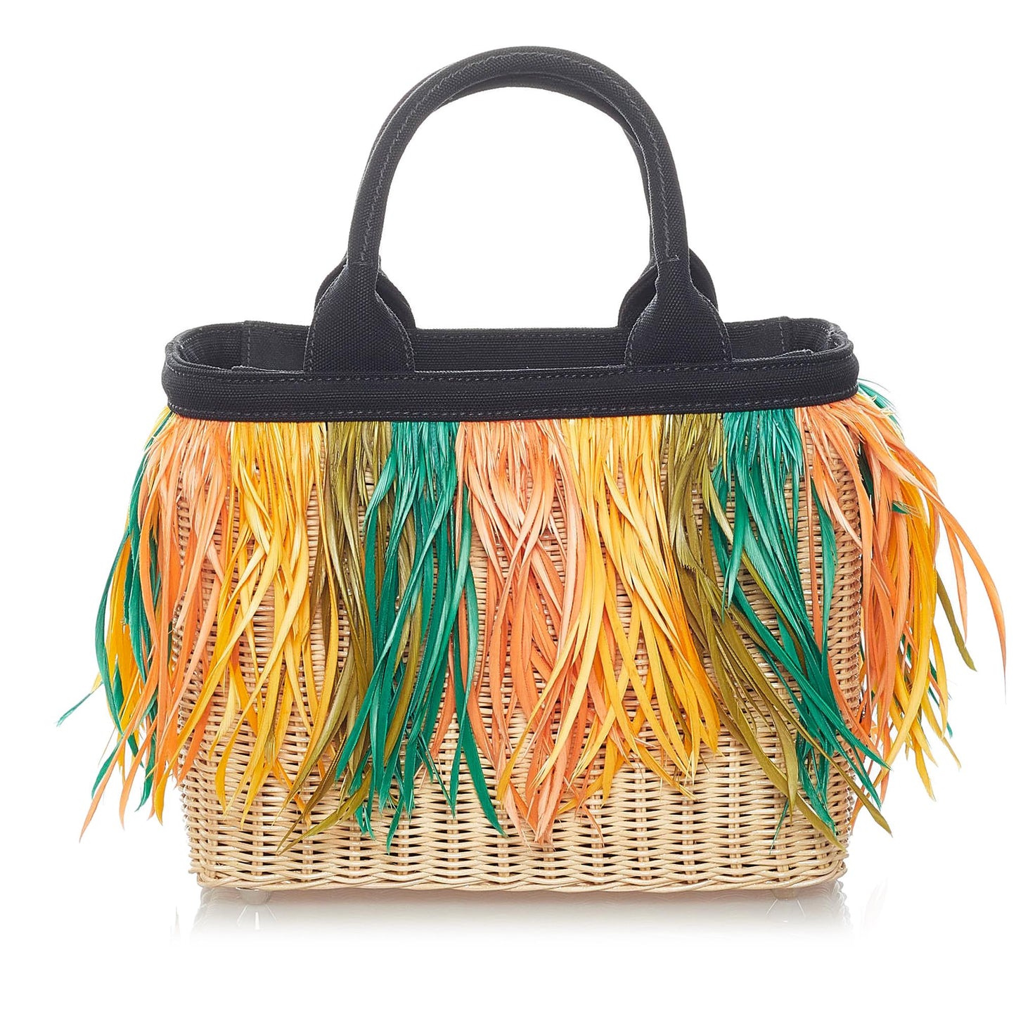 Prada Fringed Raffia Satchel (SHG-31171)