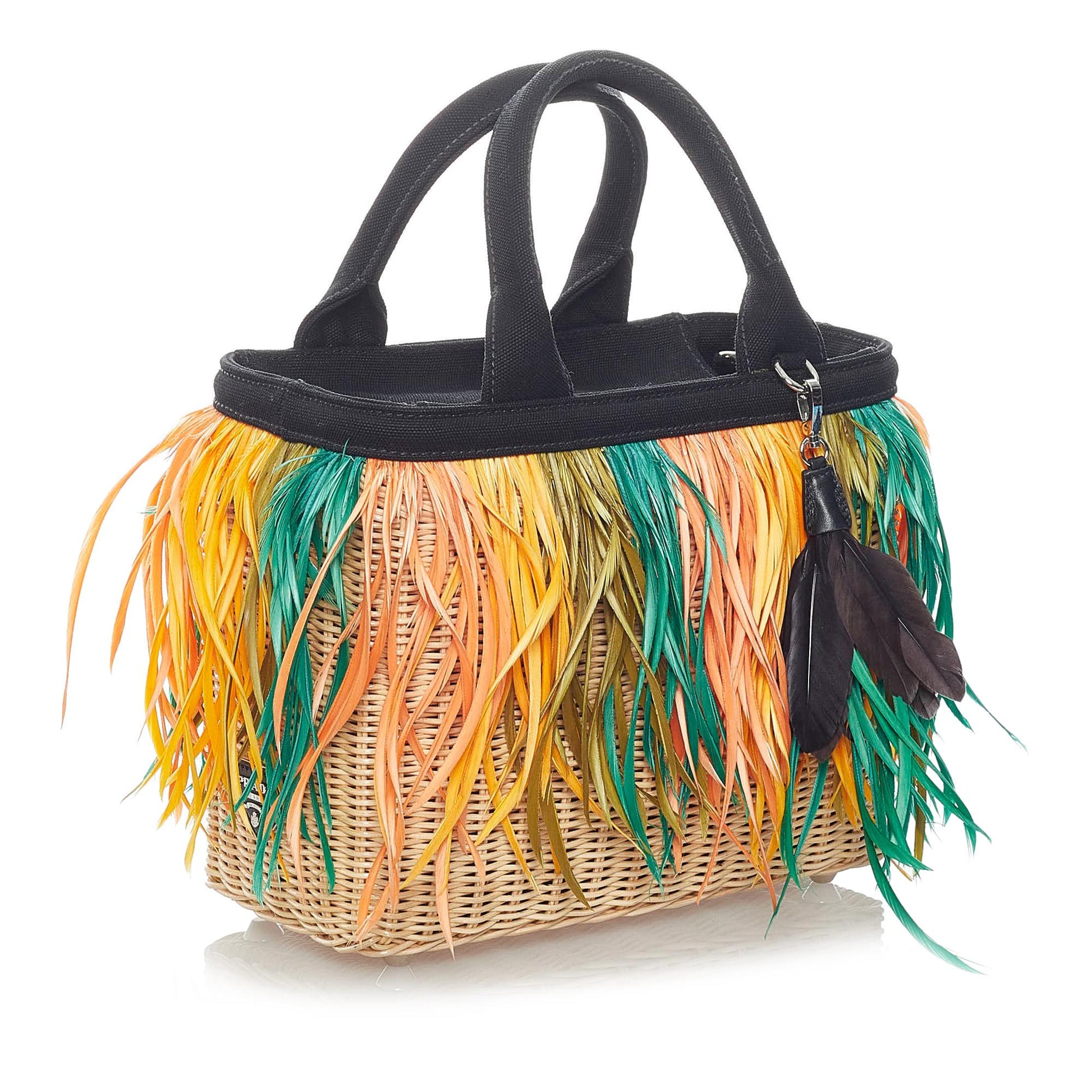 Prada Fringed Raffia Satchel (SHG-31171)