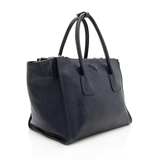 Prada Glace Calf Twin Pocket Tote ( )