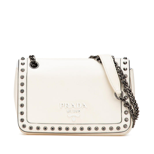 Prada Glace Calfskin Studded Crossbody