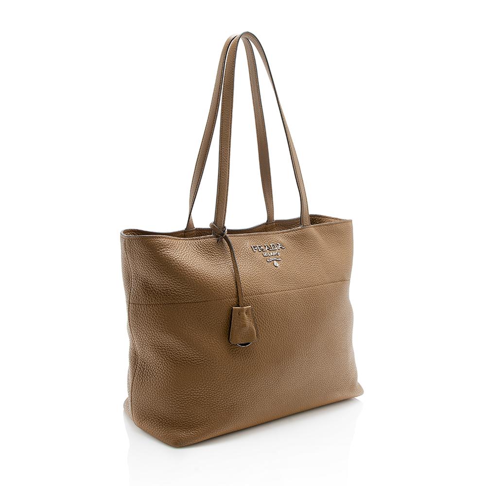 Prada Grained Leather Shopping Tote ( )