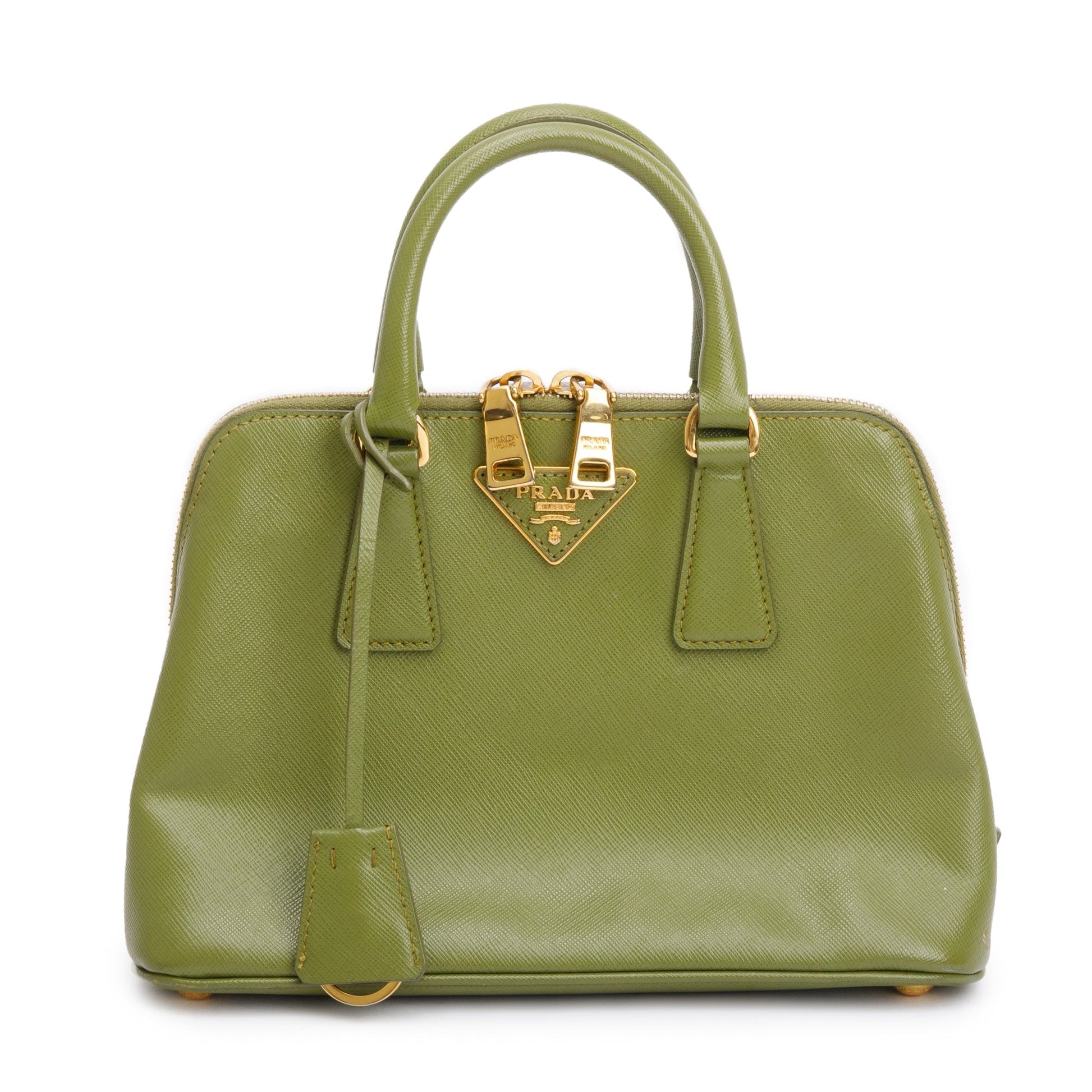 Prada Green Saffiano Lux Small Promenade Tote