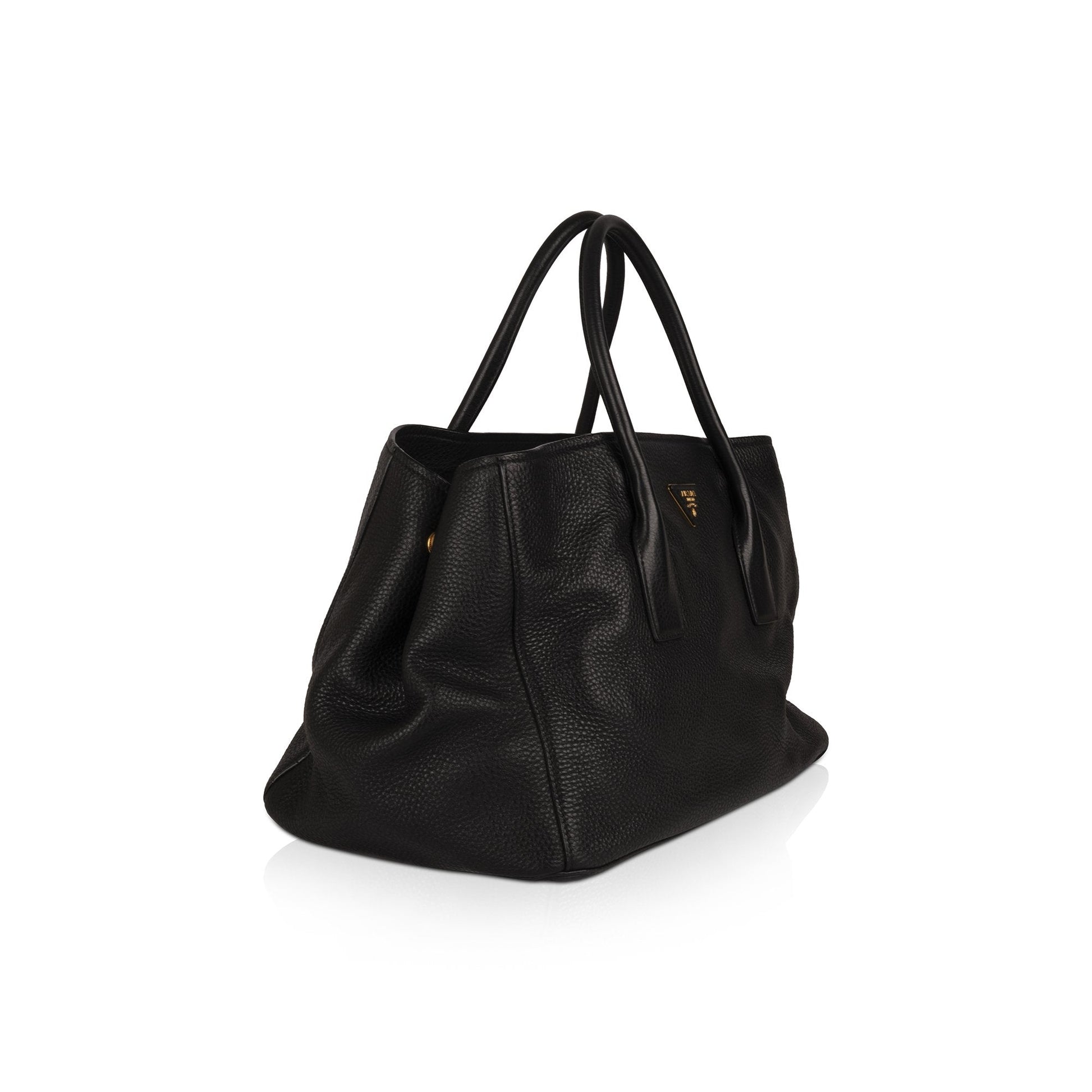 Prada Large Black Vitello Daino Tote