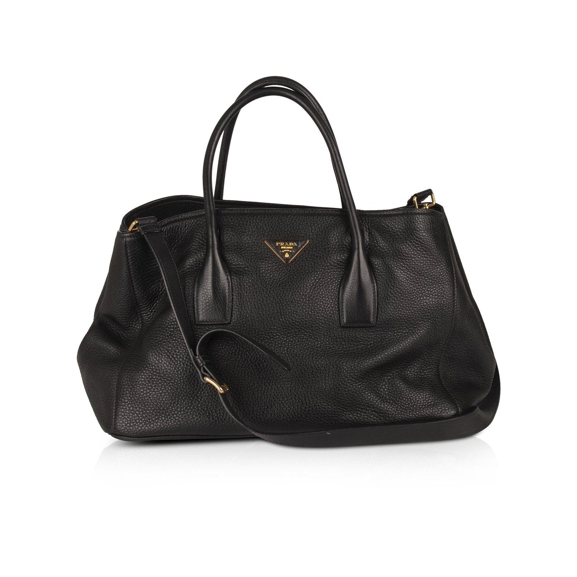 Prada Large Black Vitello Daino Tote