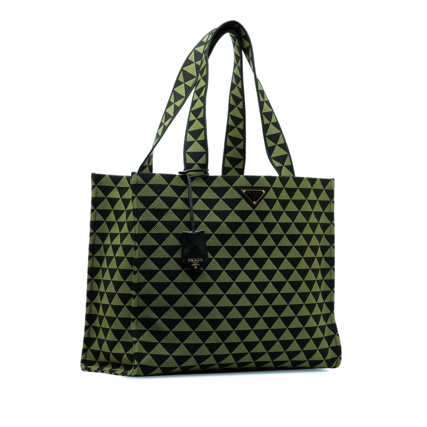 Prada Large Triangolo Jacquard Symbole Tote (SHG-YpY2Cg)