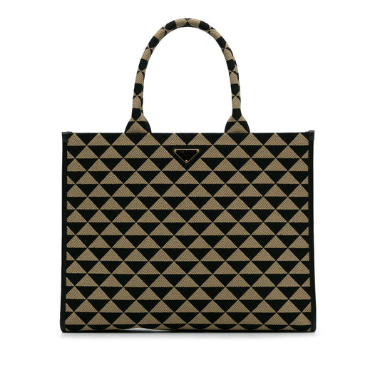 Prada Large Triangolo Jacquard Symbole Tote (SHG-8Nku9Q)