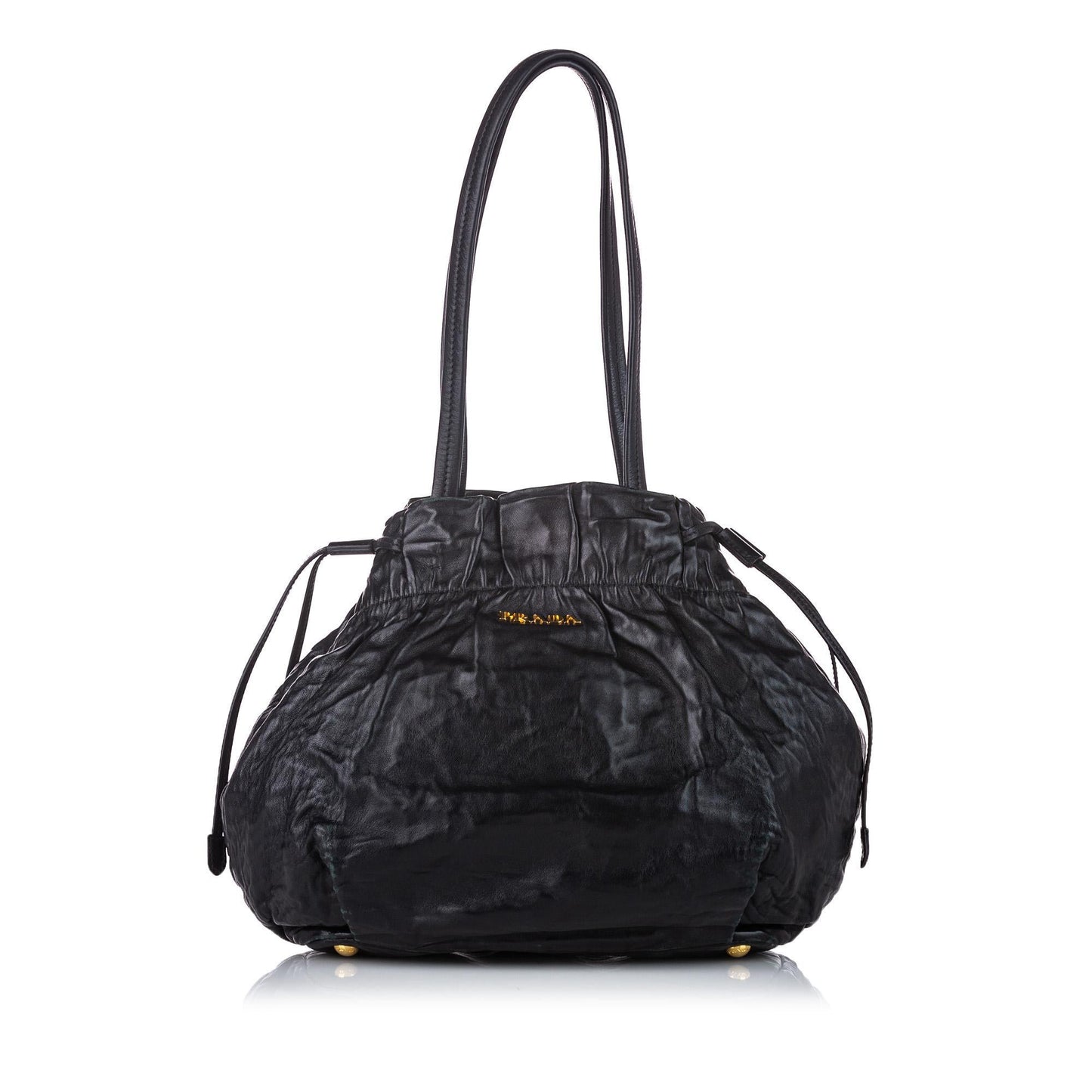 Prada Leather Drawstring Tote Bag ( )