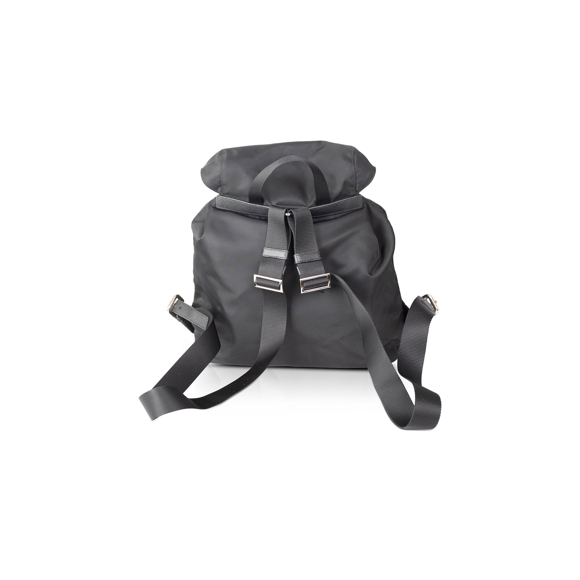 Prada Medium Saffiano Leather-Trimmed Tessuto Nylon Backpack