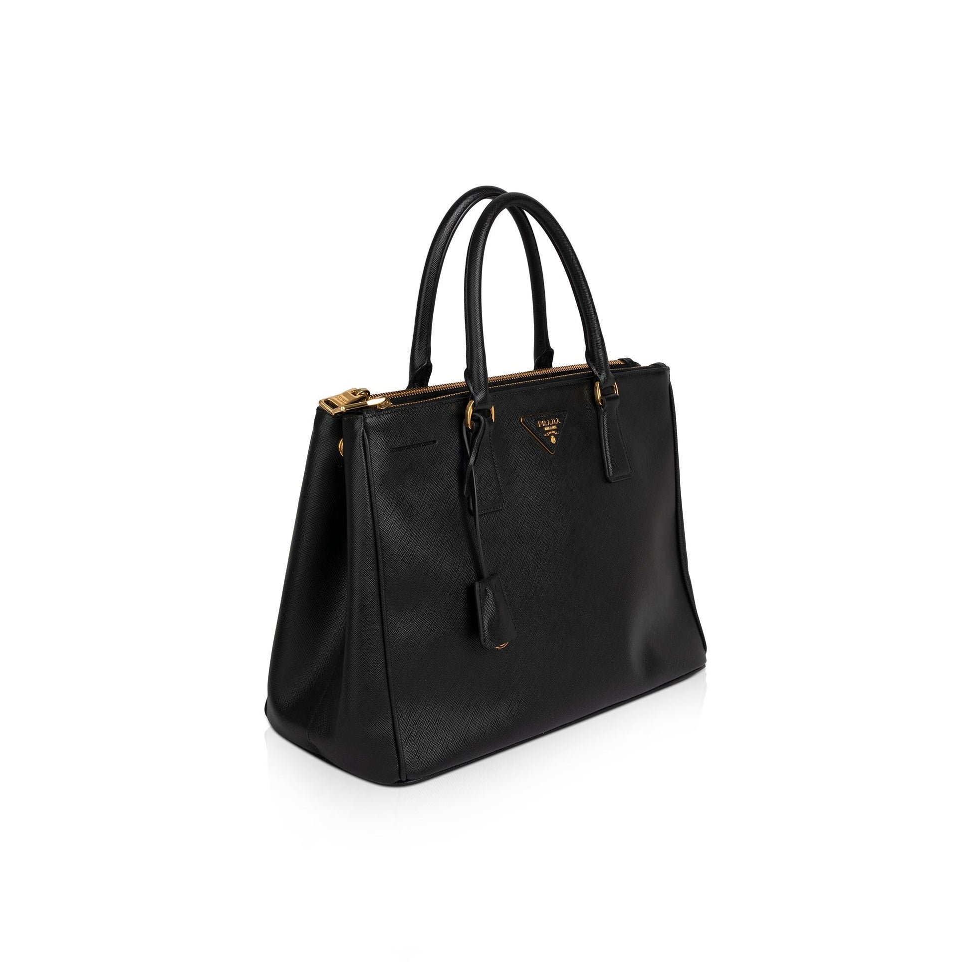 Prada Medium Saffiano Lux Double Zip Galleria Tote