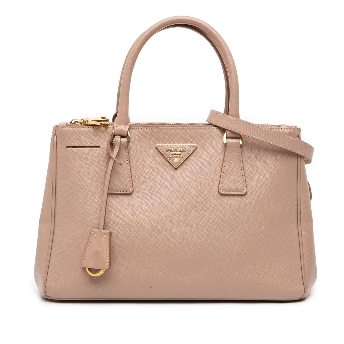 Prada Medium Saffiano Lux Galleria Double Zip Satchel