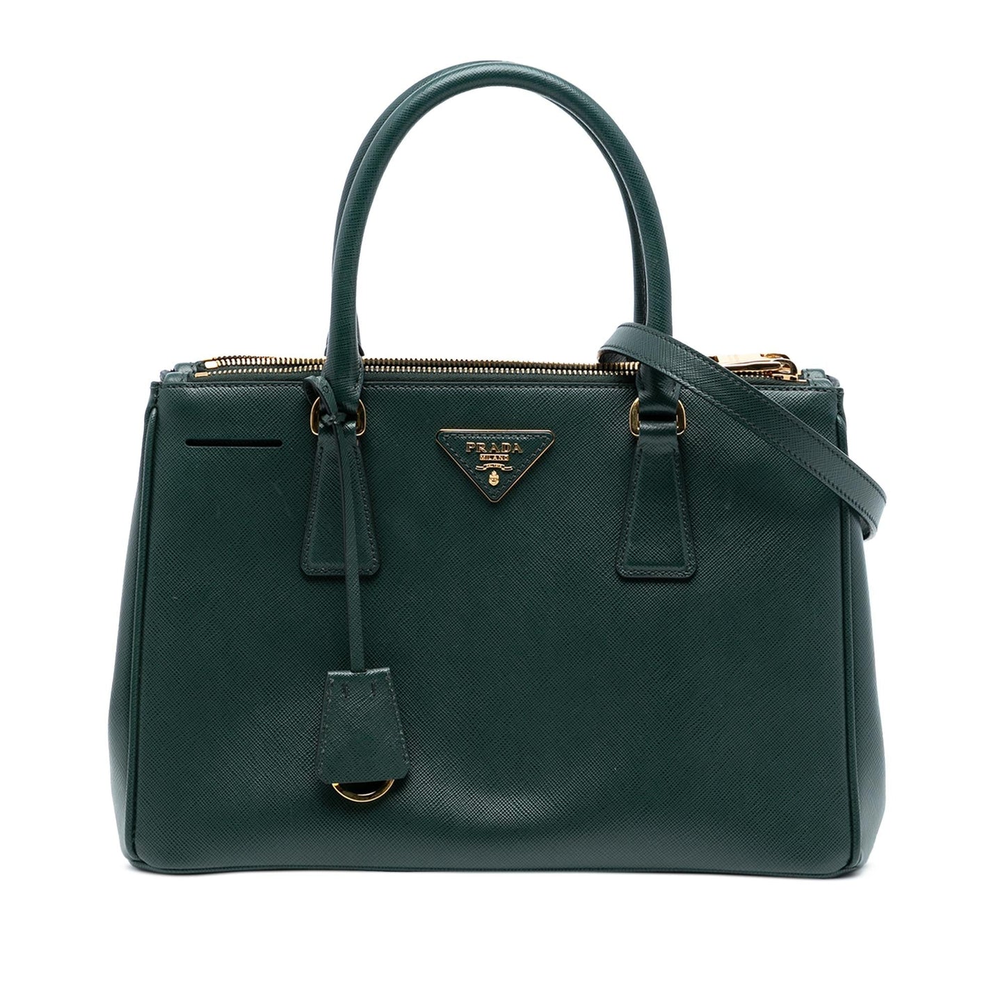 Prada Medium Saffiano Lux Galleria Double Zip Satchel