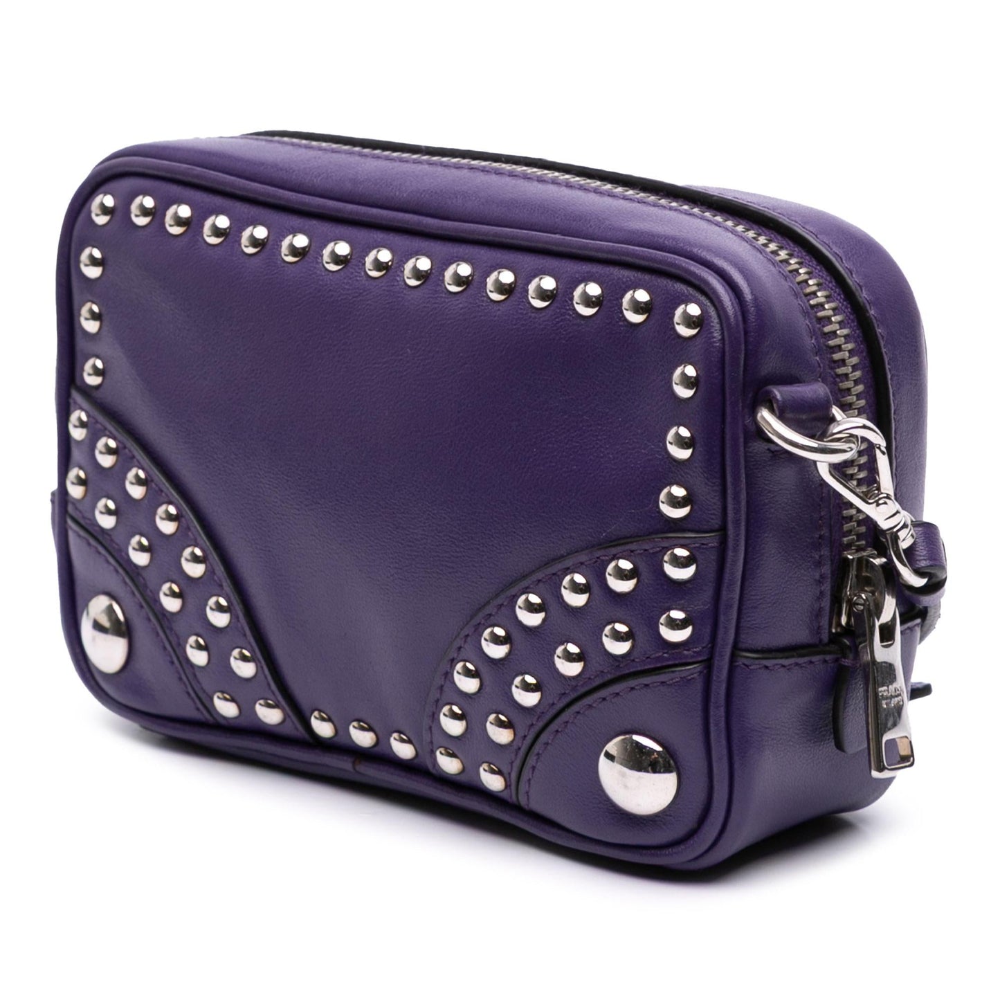 Prada Mini Leather Studded Camera Bag