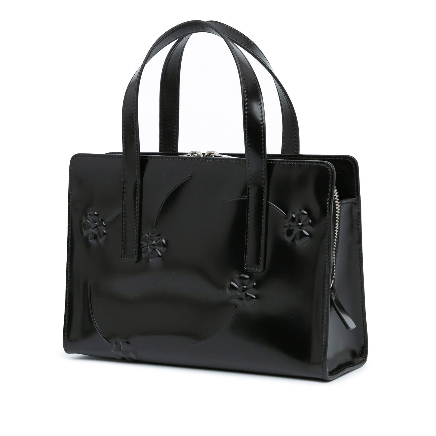 Prada Mini Spazzolato Floral Re Edition 1995 Double Handle Bag (SHG-MHc0Bf)